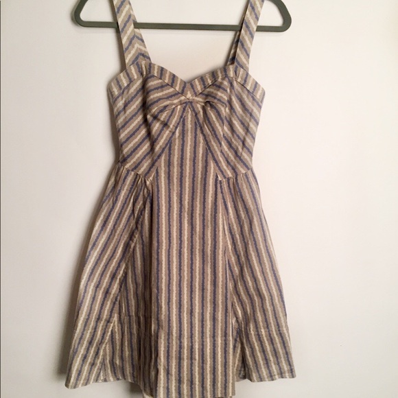 FREE PEOPLE retro sweetheart striped dress EUC S - Picture 2 of 12